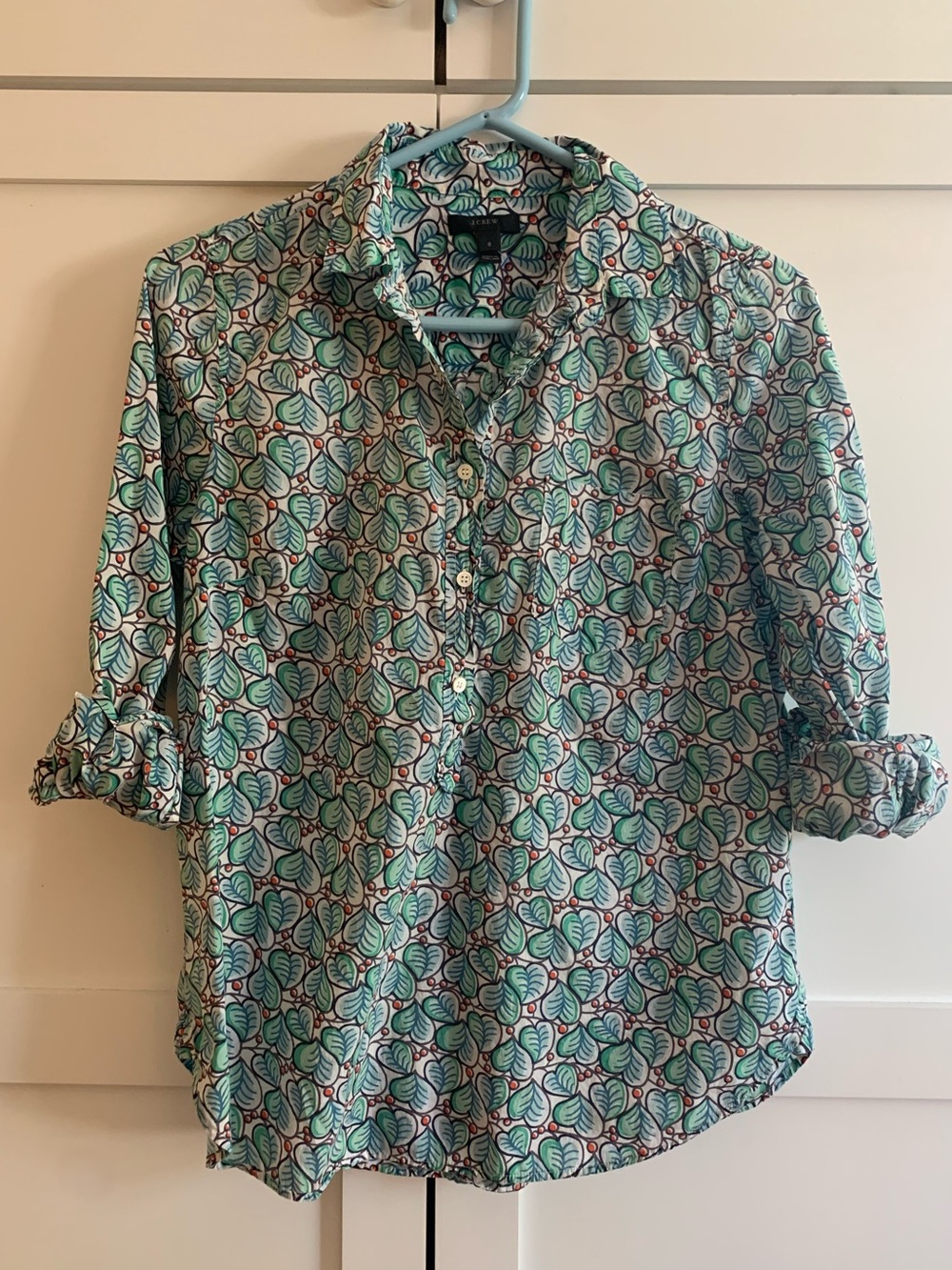 J.Crew Cotton Poplin Pullover Shirt, Size 6